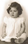 Evelyn 1st milestone: earliest photo at 6 mos. Nov. 1945